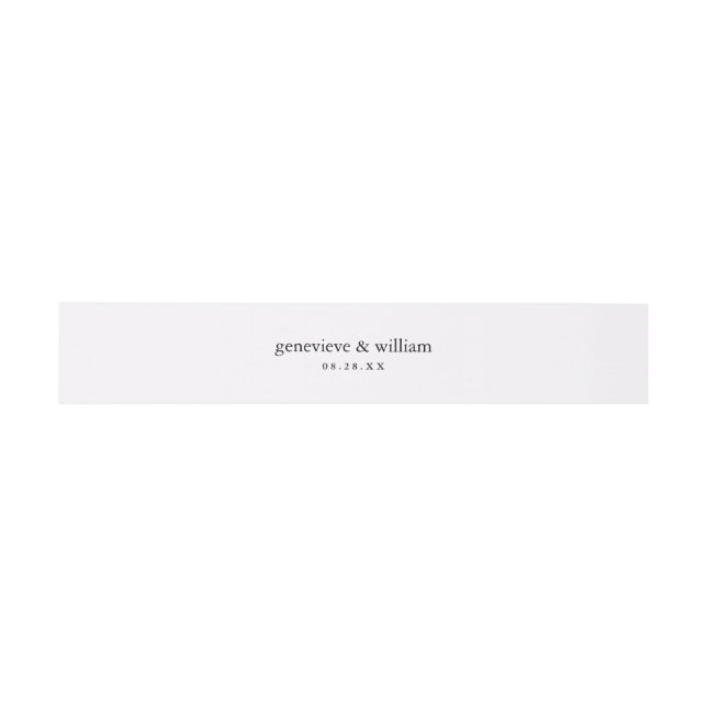 Soft Pastel Purple Minimal Wedding Invitation Belly Band (Flat)