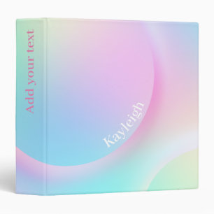 Soft Pastel Rainbow Gradient Shape Binder