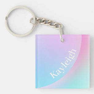 Soft Pastel Rainbow Gradient Shape Keychain