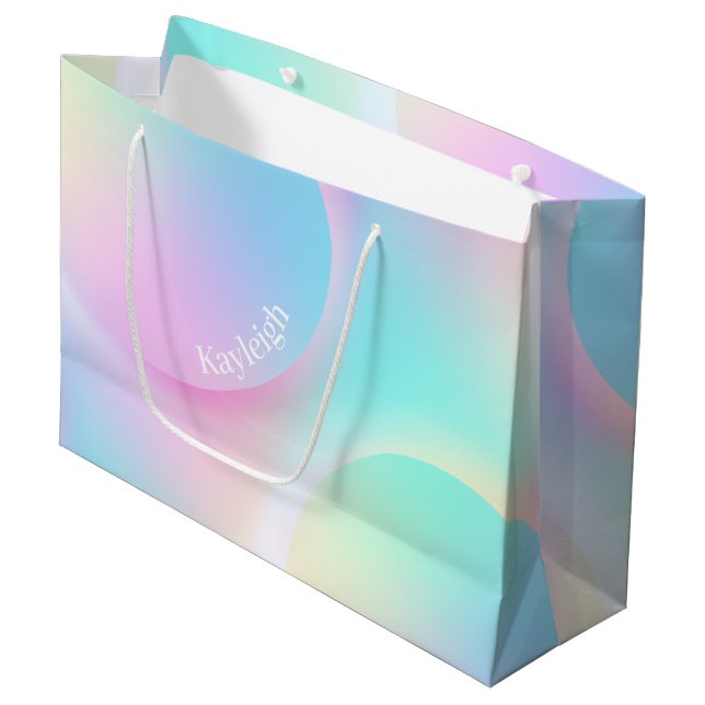 Soft Pastel Rainbow Gradient Shape Large Gift Bag (Front Angled)