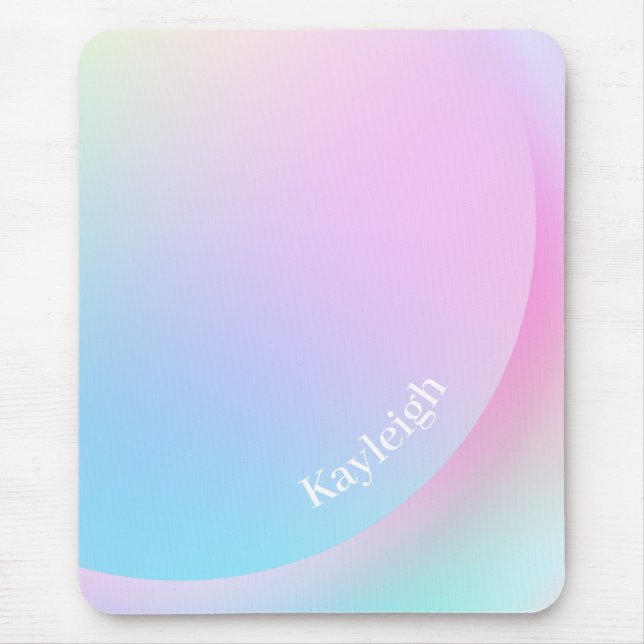 Soft Pastel Rainbow Gradient Shape Mouse Pad (Front)