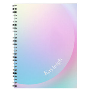 Soft Pastel Rainbow Gradient Shape Photo Notebook