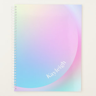 Soft Pastel Rainbow Gradient Shape Planner