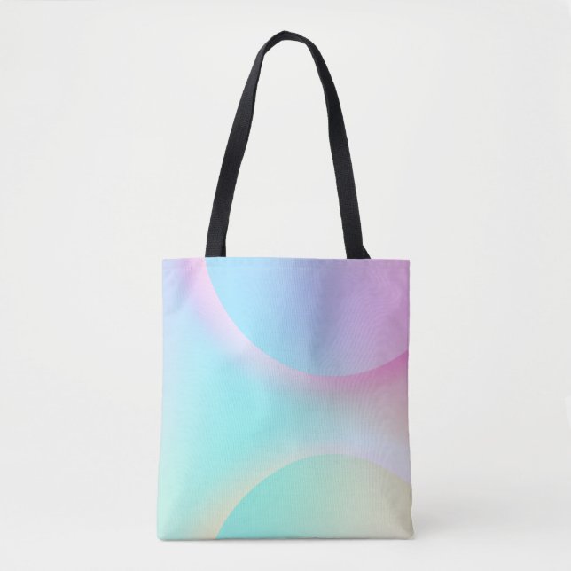 Soft Pastel Rainbow Gradient Shape Tote Bag (Front)