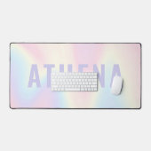 Soft pastel rainbow name trendy modern minimal desk mat (Keyboard & Mouse)