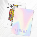 Soft pastel rainbow name trendy modern minimal playing cards<br><div class="desc">Trendy playing cards featuring a soft pastel rainbow pattern background and your name in light purple.</div>