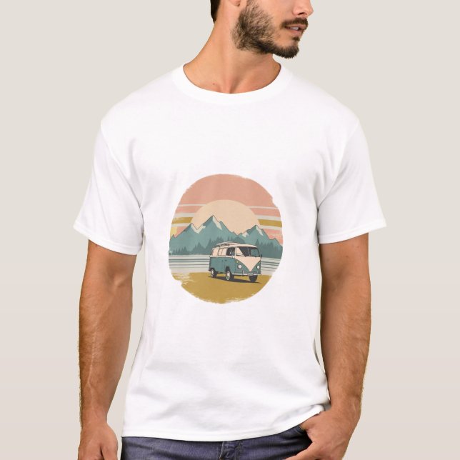 Soft Pastel Retro Voyage T-Shirt (Devant)