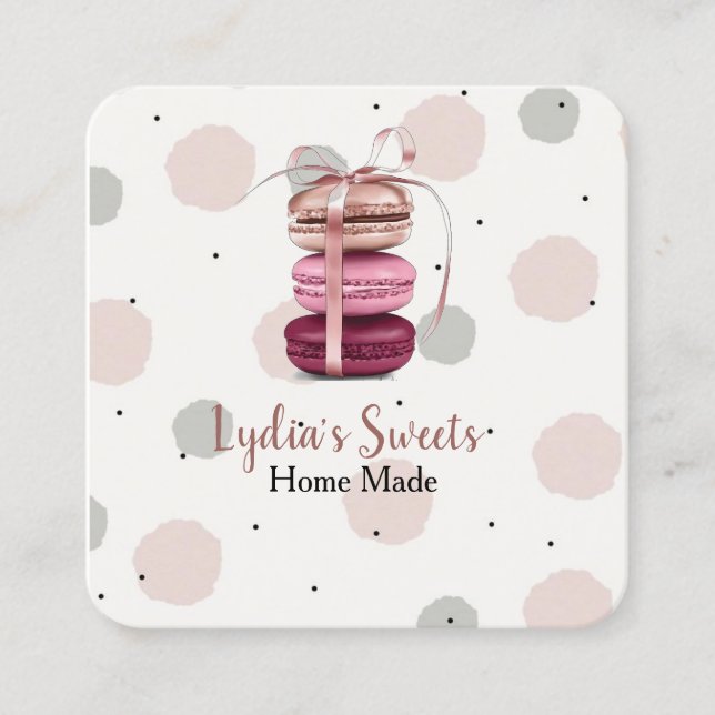 Soft Pastel Rose Sweet  Square Business Card (Front)