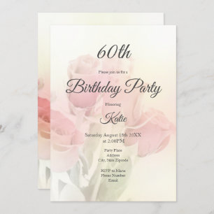 Soft Pastel Roses 2 Invitation