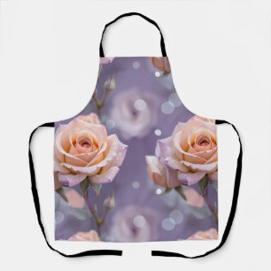 Soft Pastel Roses In Shades Of Peach And Pale Pink Apron
