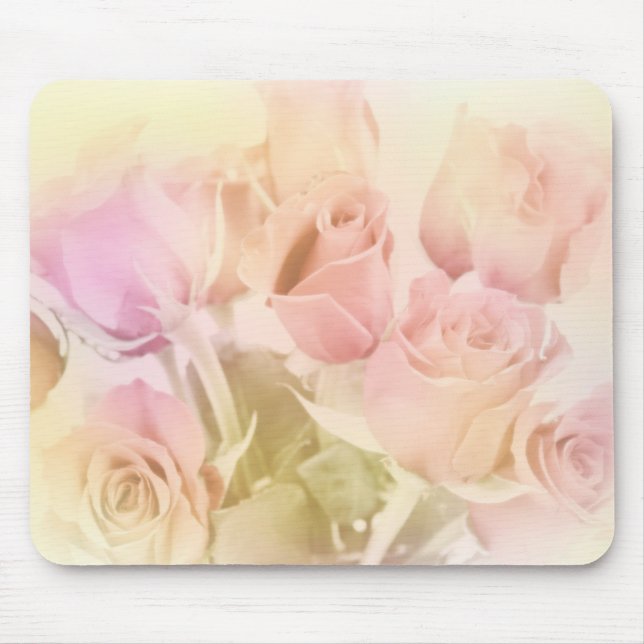 Soft Pastel Roses Mouse Pad (Front)