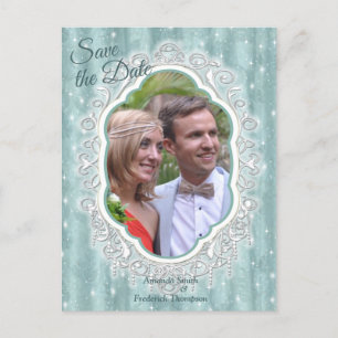 Soft Pastel Shades of Sage Green Announcement Postcard