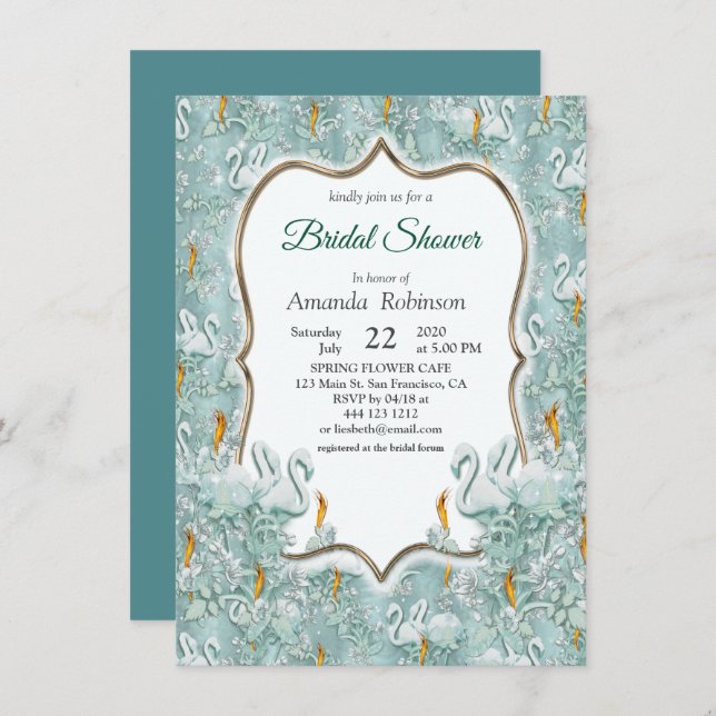 Soft Pastel Shades of Sage Green Invitation (Front/Back)