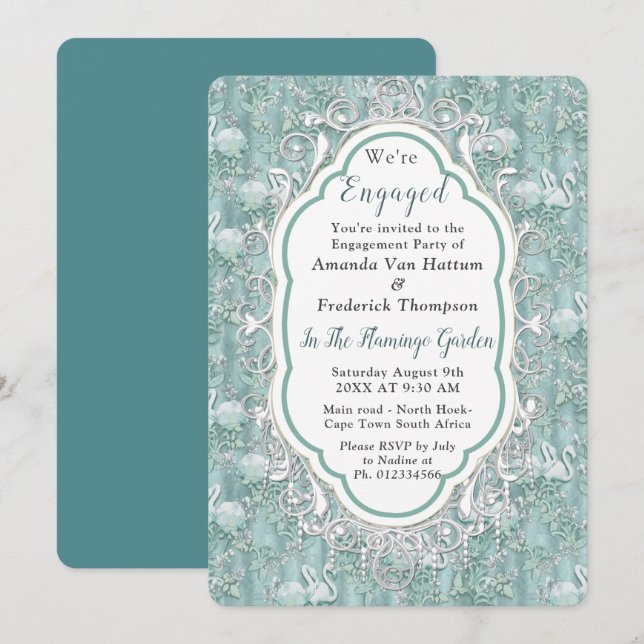 Soft Pastel Shades of Sage Green Invitation (Front/Back)