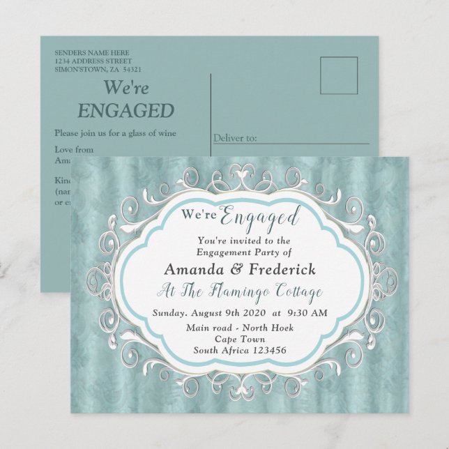 Soft Pastel Shades of Sage Green Invitation Postcard (Front/Back)