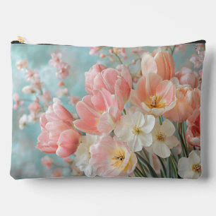 Soft Pastel Spring Flowers Design Delicate Florals Accessory Pouch