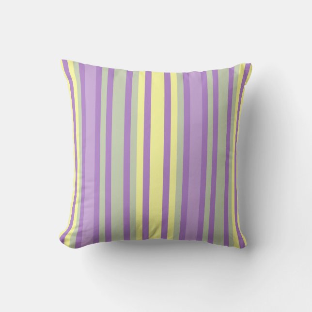 Soft Pastel Stripe Pillow (Front)