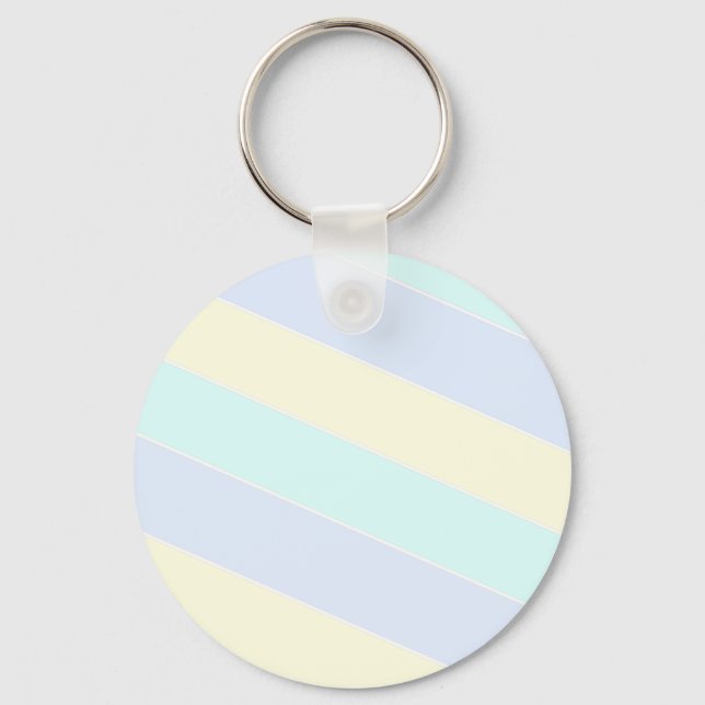 Soft Pastel Striped Pattern Keychain (Front)