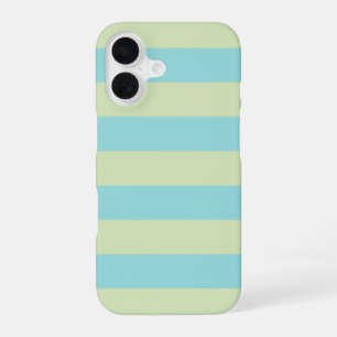 Soft Pastel Striped Pattern – Lime Cream & Limpet  iPhone 16 Case