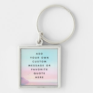 Soft pastel sunrise with birds custom message keychain