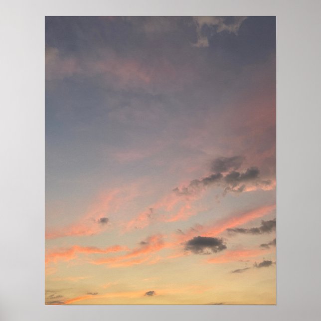 Soft Pastel Sunset Cloud Art Poster Photo (Front)