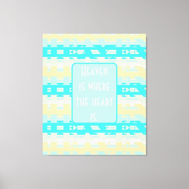 Soft Pastel Turquoise Beige Modern Heaven Pattern Canvas Print (Front)
