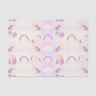Soft Pastel Unicorns And Rainbows Tissue Paper
