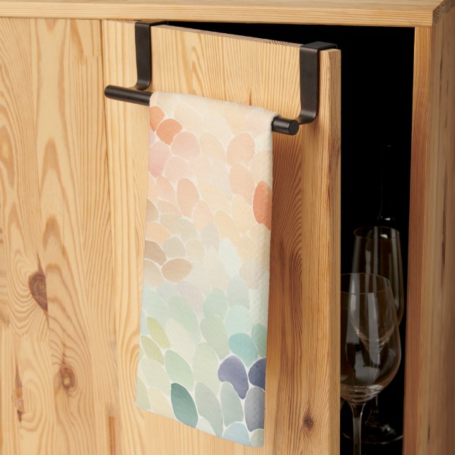 Soft Pastel Watercolor Abstract Kitchen Towel (Thirds Fold)