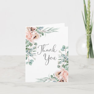 Soft Pastel Watercolor Floral Thank You
