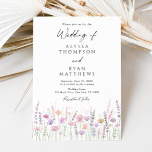 Soft Pastel Wildflower Floral Wedding Invitation