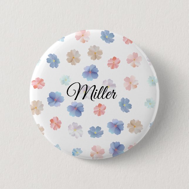 Soft Pastel Wildflowers Pattern 2 Inch Round Button (Front)