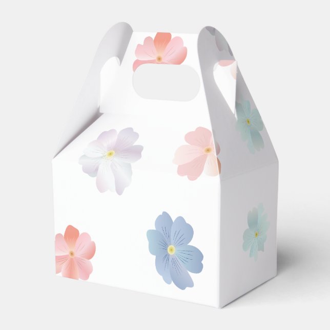 Soft Pastel Wildflowers Pattern Favor Box (Front Side)