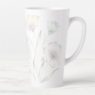 Soft Pastel Wildflowers Watercolor Grace Latte Mug