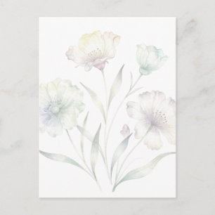 Soft Pastel Wildflowers Watercolor Grace Postcard