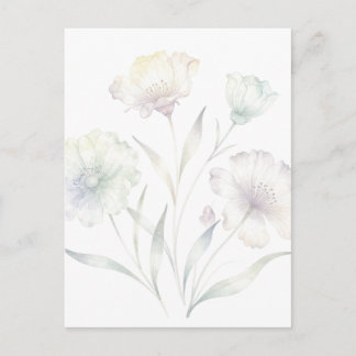 Soft Pastel Wildflowers Watercolor Grace Postcard