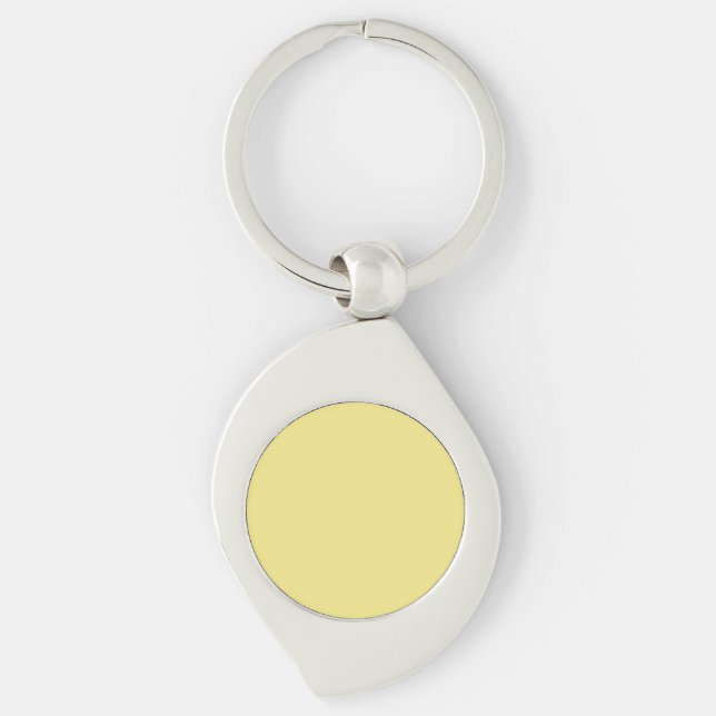 Soft pastel yellow accent decor ready to customize keychain (Front)
