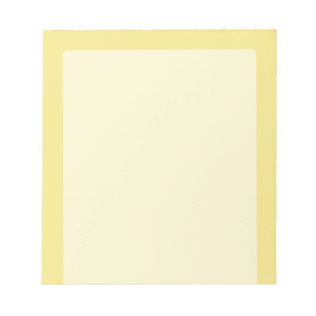 Soft pastel yellow accent decor ready to customize notepad (Front)