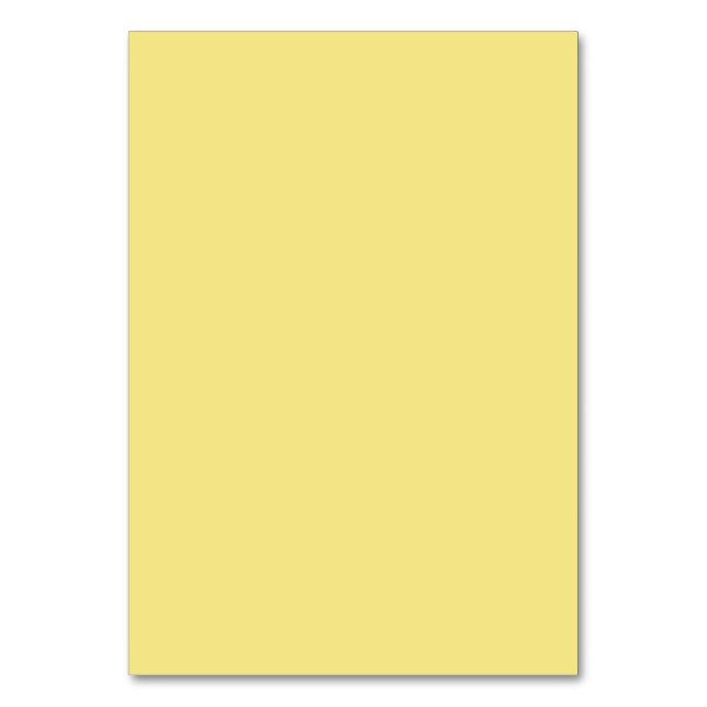 Soft pastel yellow background ready to customize table number (Front)