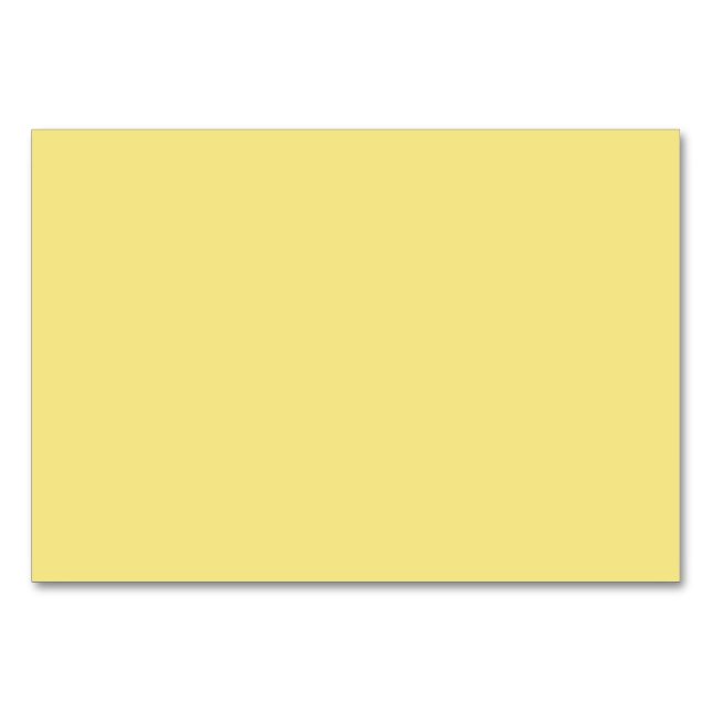 Soft pastel yellow background ready to customize table number (Front)