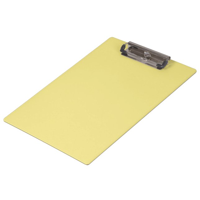 Soft pastel yellow decor ready to customize clipboard (Angled)