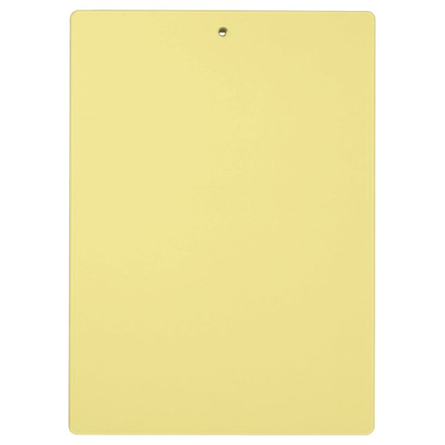 Soft pastel yellow decor ready to customize clipboard (Back)