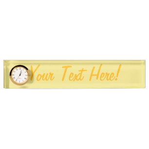Soft pastel yellow decor ready to customize nameplate
