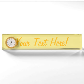 Soft pastel yellow decor ready to customize nameplate