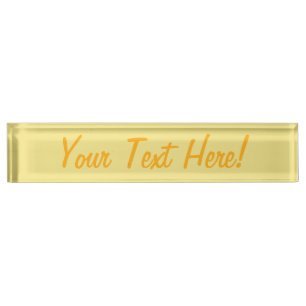 Soft pastel yellow decor ready to customize nameplate