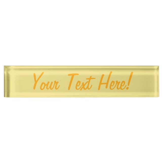 Soft pastel yellow decor ready to customize nameplate (Front)