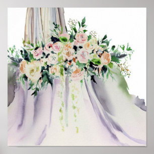 Soft Pastels, Bridal Cascading Bouquet 2, Poster