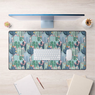 Soft Patel Cactus Pattern Desk Mat