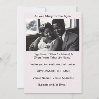 Soft Peach 1960s Seasons of Black Love Invitation