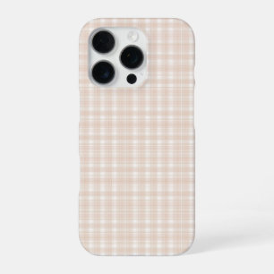 Soft Peach and Cream Cottagecore Plaid iPhone 16 Pro Case