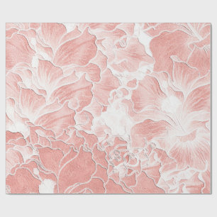 Soft Peach and Pink Floral Wrapping Paper